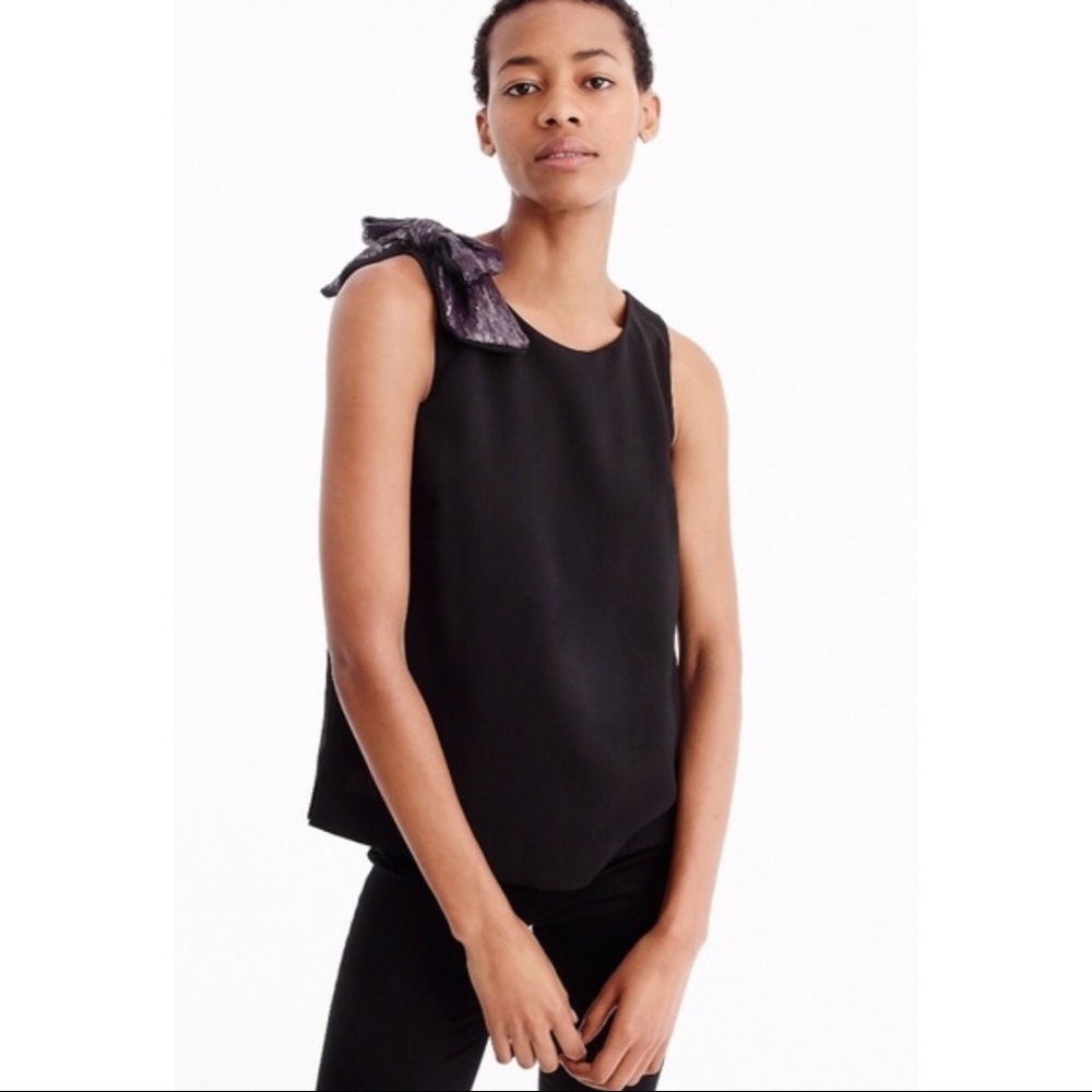 NWT J. Crew Drapey Tank with Shoulder Bow